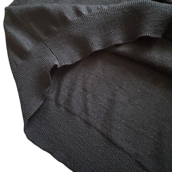 Bachrach 100% Merino Wool Mens Sweater Sz M Med Black 1/4 button Thin Preppy - Picture 8 of 10